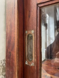 Enfilade portes coulissantes vitrées acajou