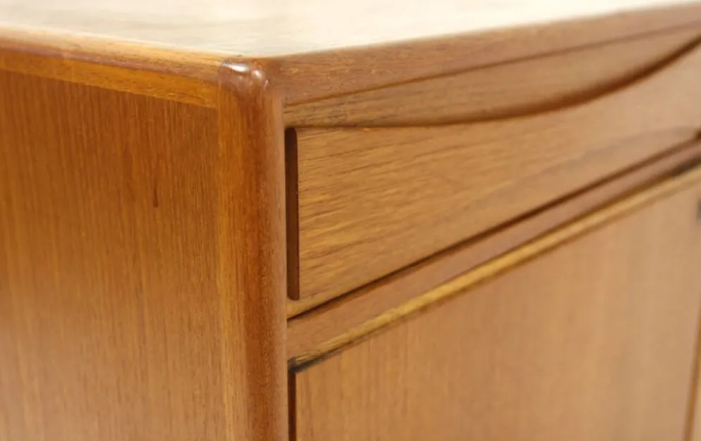 Enfilade scandinave en teck, Möbelfabriken Linden, Horda, Suède, 1960