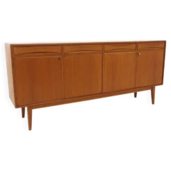 Enfilade scandinave en teck, Möbelfabriken Linden, Horda, Suède, 1960