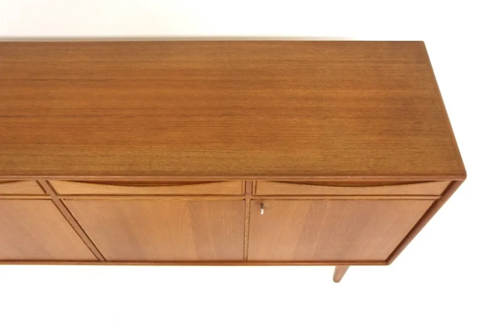Enfilade scandinave en teck, Möbelfabriken Linden, Horda, Suède, 1960
