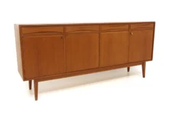 Enfilade scandinave en teck, Möbelfabriken Linden, Horda, Suède, 1960