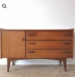 Enfilade scandinave transformable en coiffeuse – Teck – Années 50