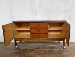 ✨ Enfilade vintage en bois – 3 tiroirs, 2 portes – Mobilier rétro ✨
