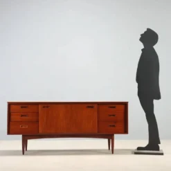 Enfilade vintage en teck avec tiroirs, Royaume-Uni, années 1960