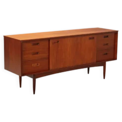 Enfilade vintage en teck avec tiroirs, Royaume-Uni, années 1960