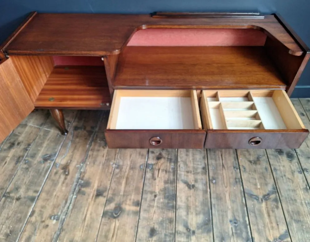 Enfilade vintage en teck, meuble TV ancien