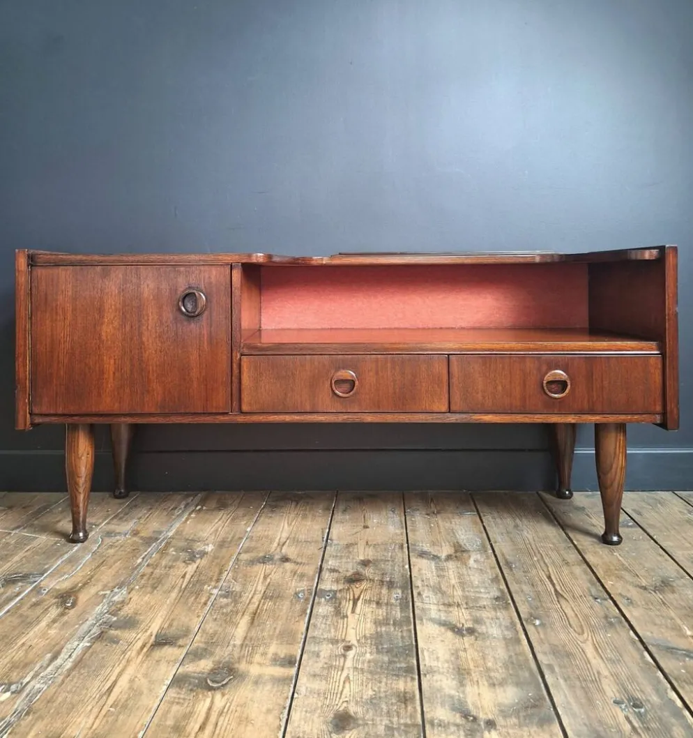 Enfilade vintage en teck, meuble TV ancien