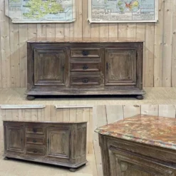 Enfilade XVIIIème en chêne avec dessus peint façon marbre