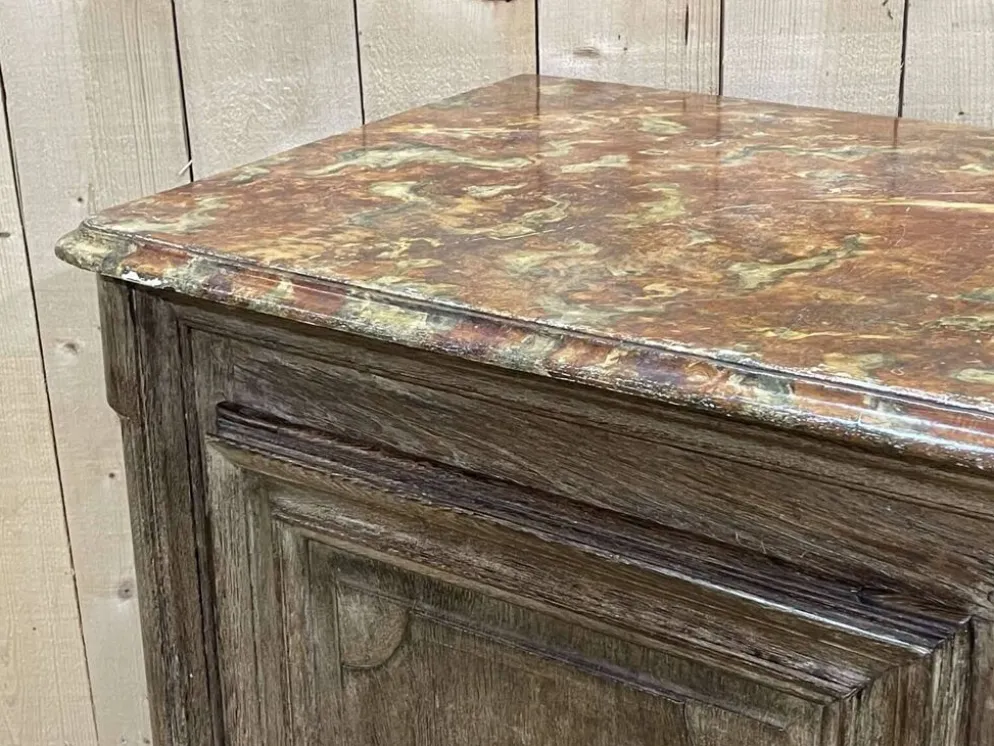 Enfilade XVIIIème en chêne avec dessus peint façon marbre
