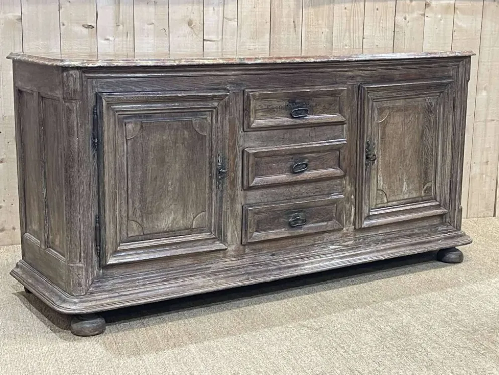Enfilade XVIIIème en chêne avec dessus peint façon marbre