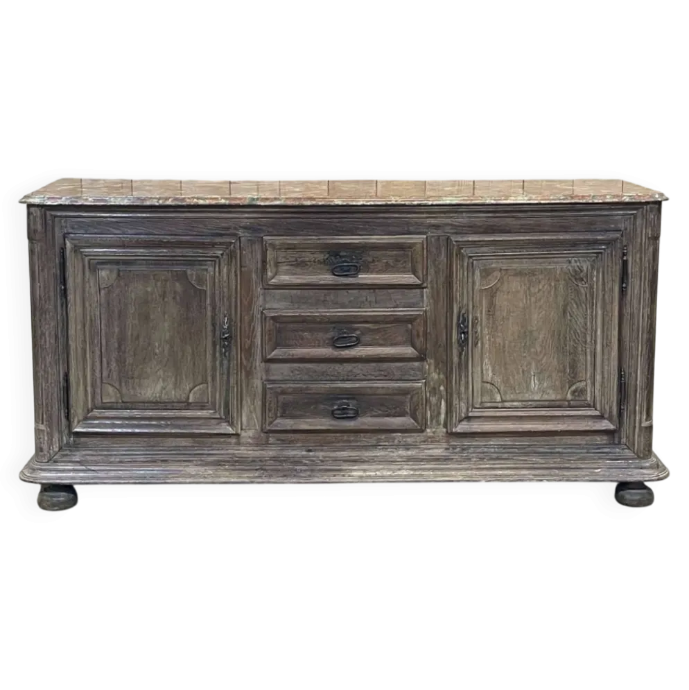 Enfilade XVIIIème en chêne avec dessus peint façon marbre