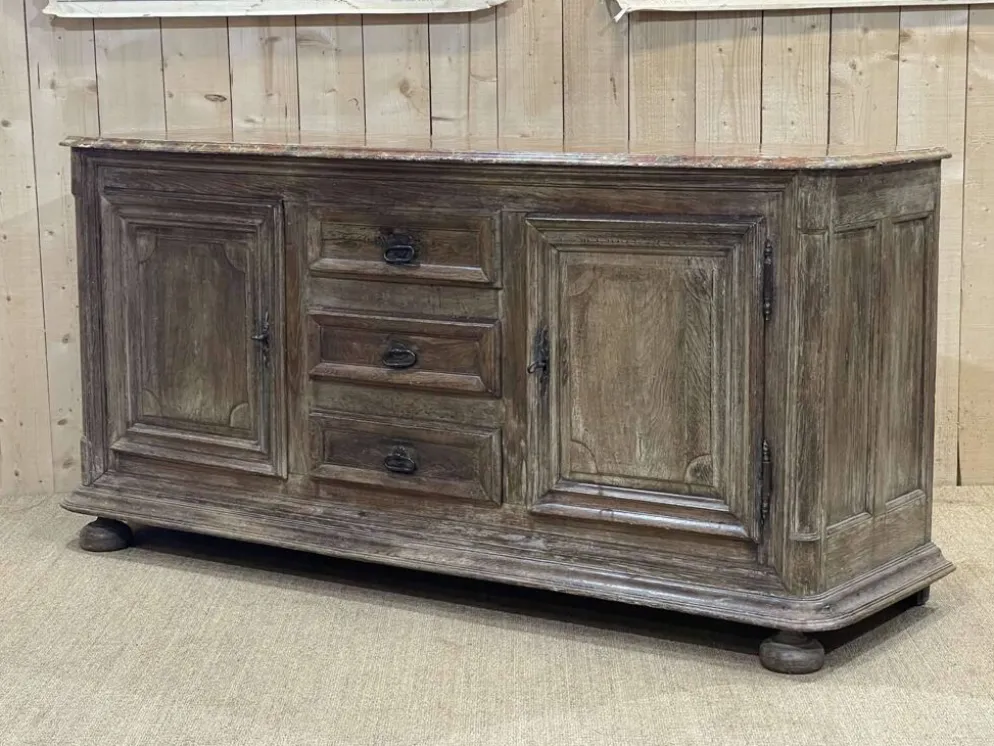 Enfilade XVIIIème en chêne avec dessus peint façon marbre
