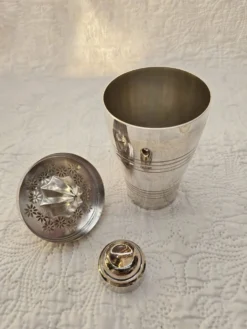 Ensemble à apéritif en métal argenté 3 pièces