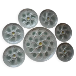 Ensemble assiettes et plat à huîtres Salins