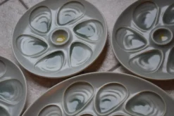 Ensemble assiettes et plat à huîtres Salins