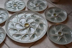 Ensemble assiettes et plat à huîtres Salins