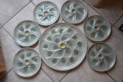 Ensemble assiettes et plat à huîtres Salins