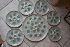 Ensemble assiettes et plat à huîtres Salins