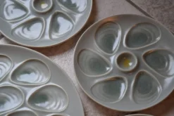 Ensemble assiettes et plat à huîtres Salins