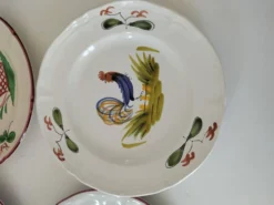Ensemble 6 assiettes oiseaux et coqs