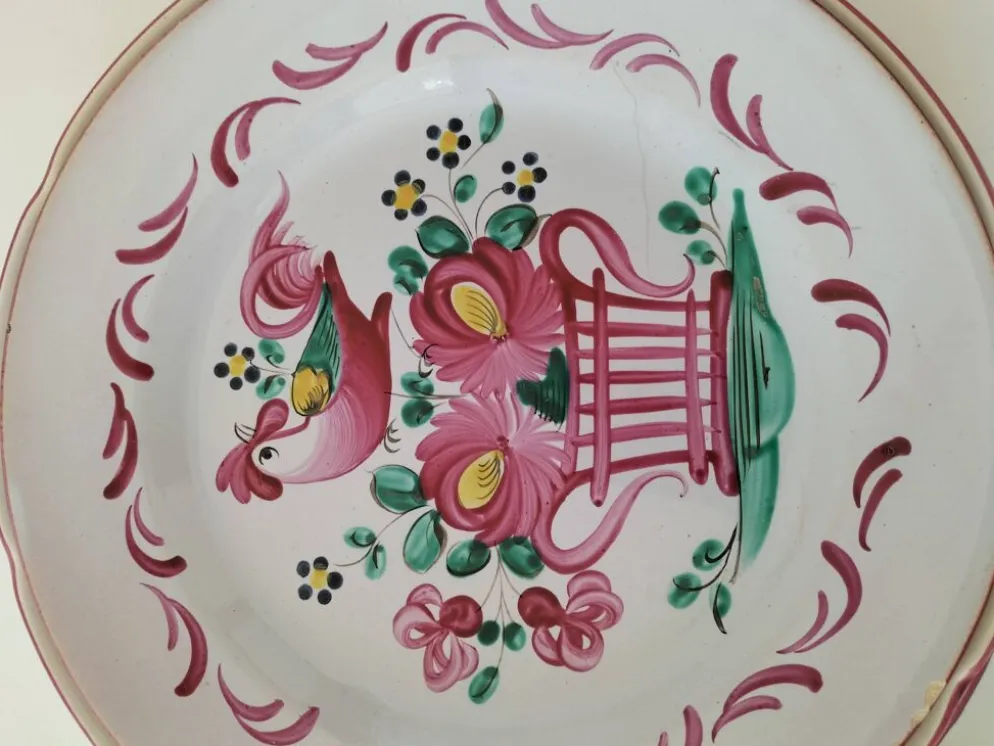 Ensemble 6 assiettes oiseaux et coqs