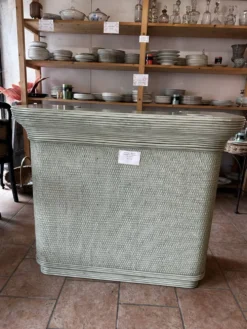 Ensemble bar et tabourets vintage en rotin