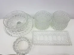 Ensemble Bolero Bubble de 12 pièces, en verre cristal transparent, Walther Glas, Allemagne, 197