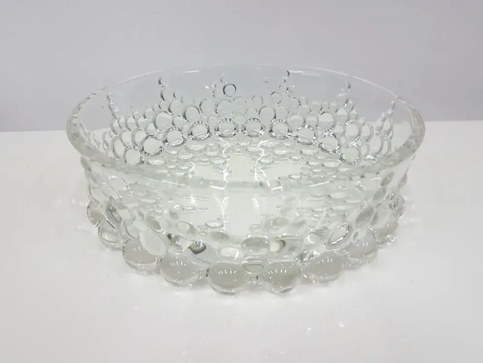 Ensemble Bolero Bubble de 12 pièces, en verre cristal transparent, Walther Glas, Allemagne, 197