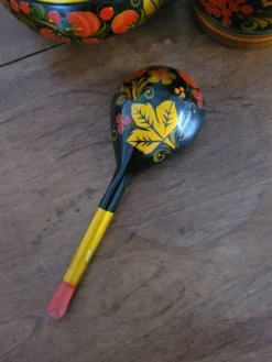 Ensemble bol, pot et cuillère Khokhloma