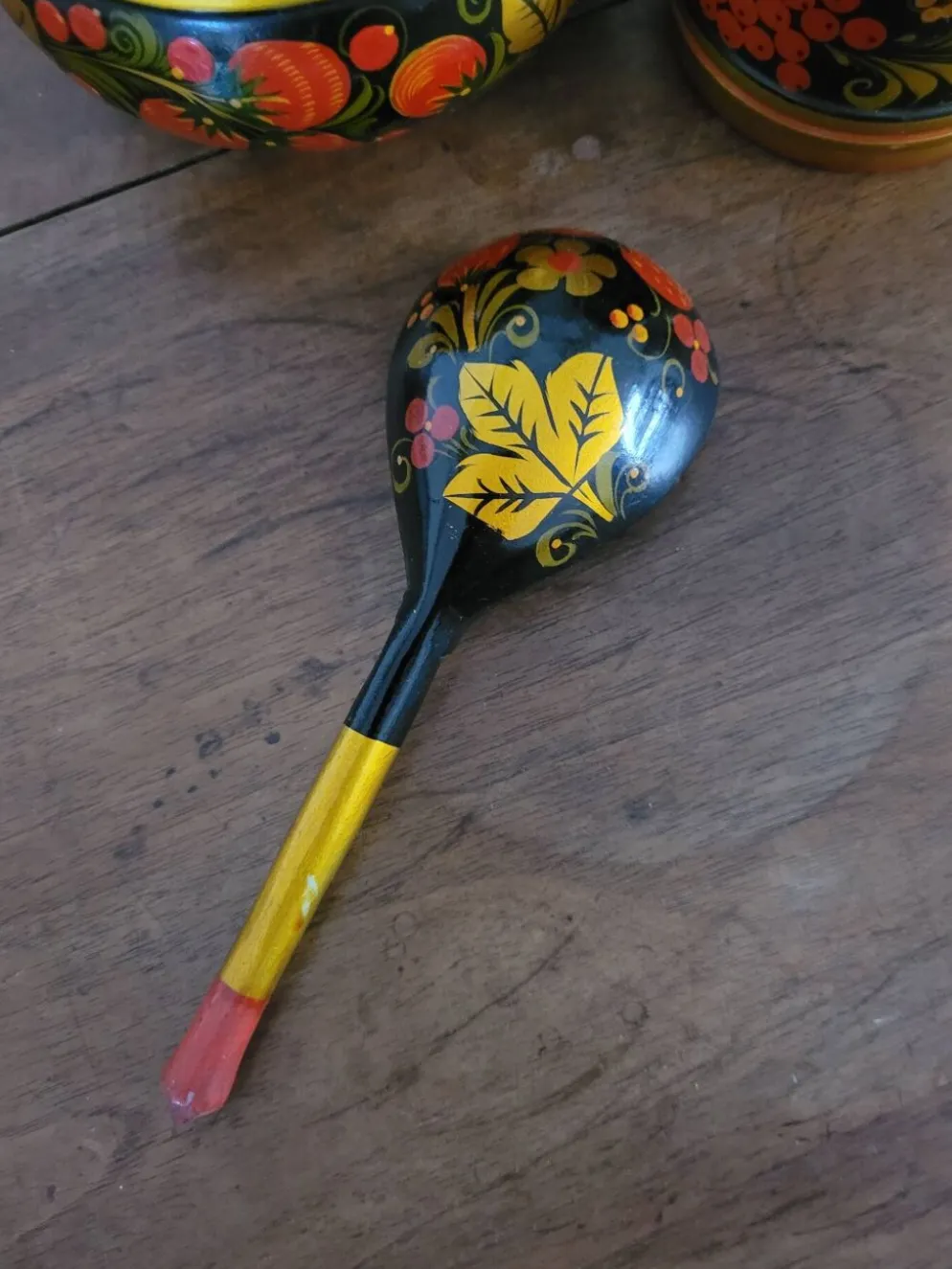 Ensemble bol, pot et cuillère Khokhloma