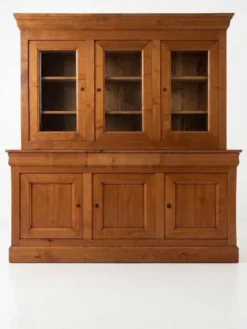 Ensemble buffet-vaisselier en Merisier Massif de style Louis Philippe