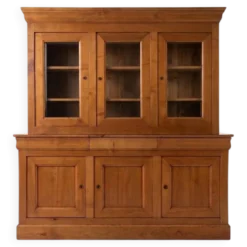 Ensemble buffet-vaisselier en Merisier Massif de style Louis Philippe
