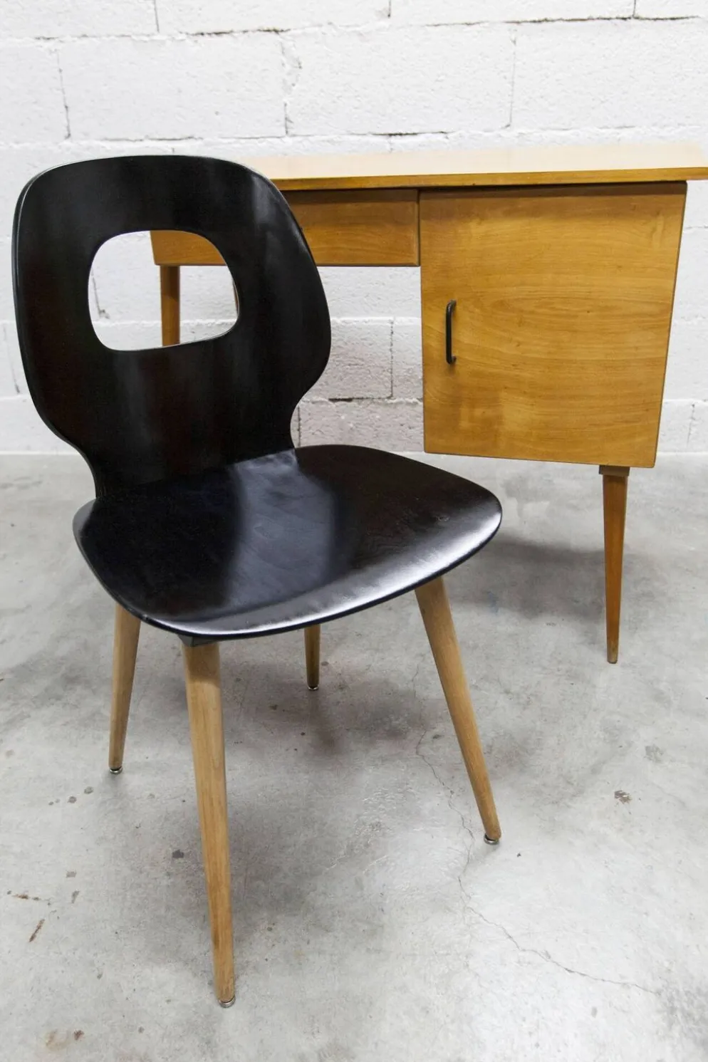 Ensemble bureau et chaise "Oeil" Baumann 1960
