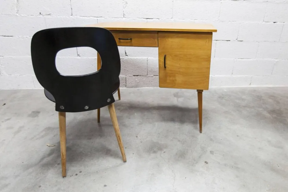 Ensemble bureau et chaise "Oeil" Baumann 1960