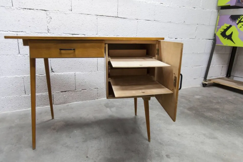Ensemble bureau et chaise "Oeil" Baumann 1960