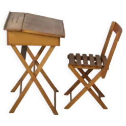 Ensemble bureau pupitre d’enfant et sa chaise pliants