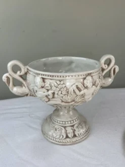 Ensemble Capodimonte – Coupe sur piédouche et plat décoratif