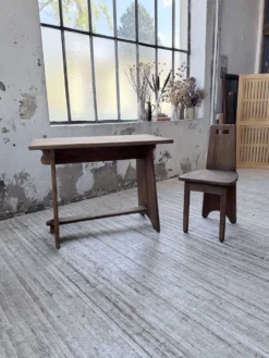 Ensemble chaise bureau brutaliste 1950
