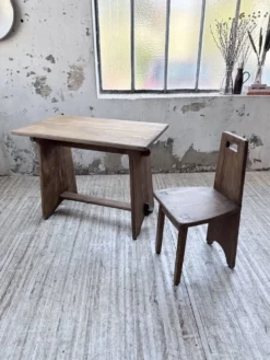 Ensemble chaise bureau brutaliste 1950