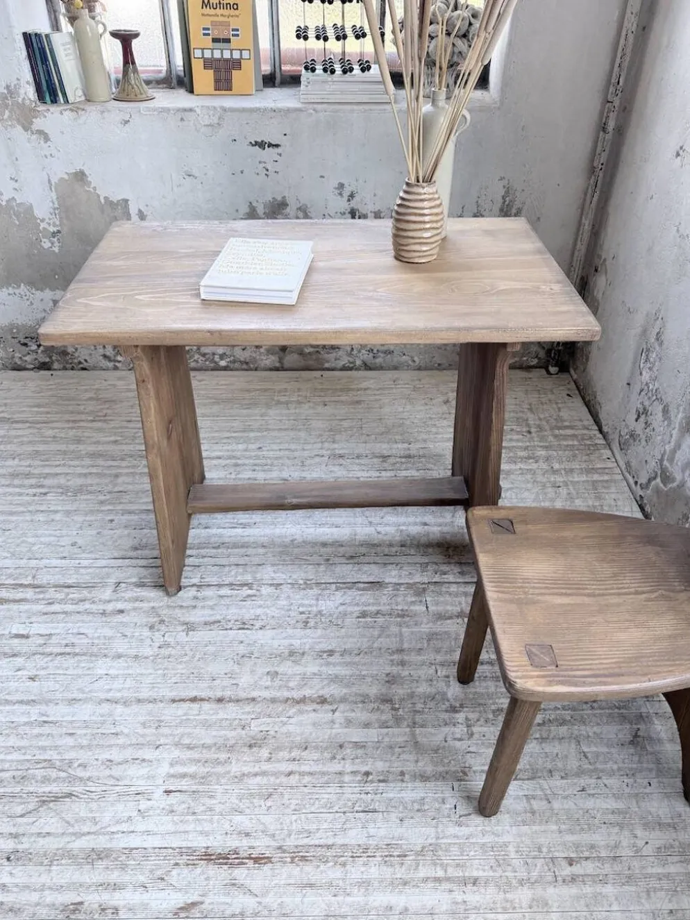 Ensemble chaise bureau brutaliste 1950