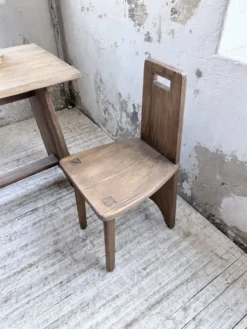 Ensemble chaise bureau brutaliste 1950