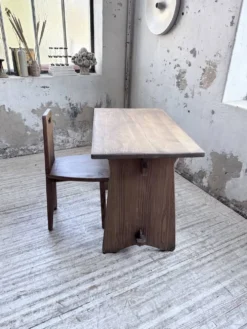 Ensemble chaise bureau brutaliste 1950