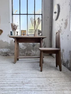 Ensemble chaise bureau brutaliste 1950