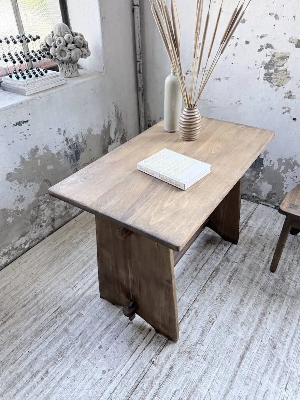 Ensemble chaise bureau brutaliste 1950