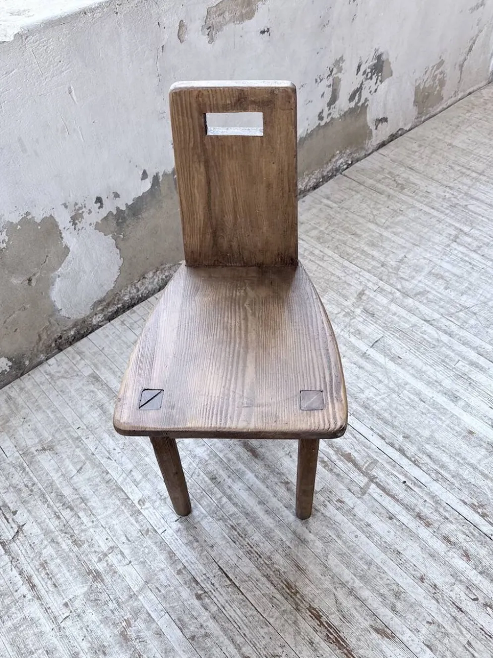 Ensemble chaise bureau brutaliste 1950