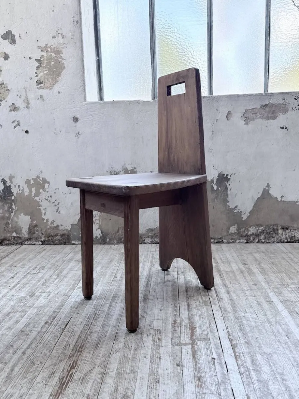 Ensemble chaise bureau brutaliste 1950