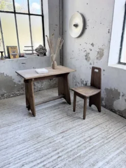 Ensemble chaise bureau brutaliste 1950