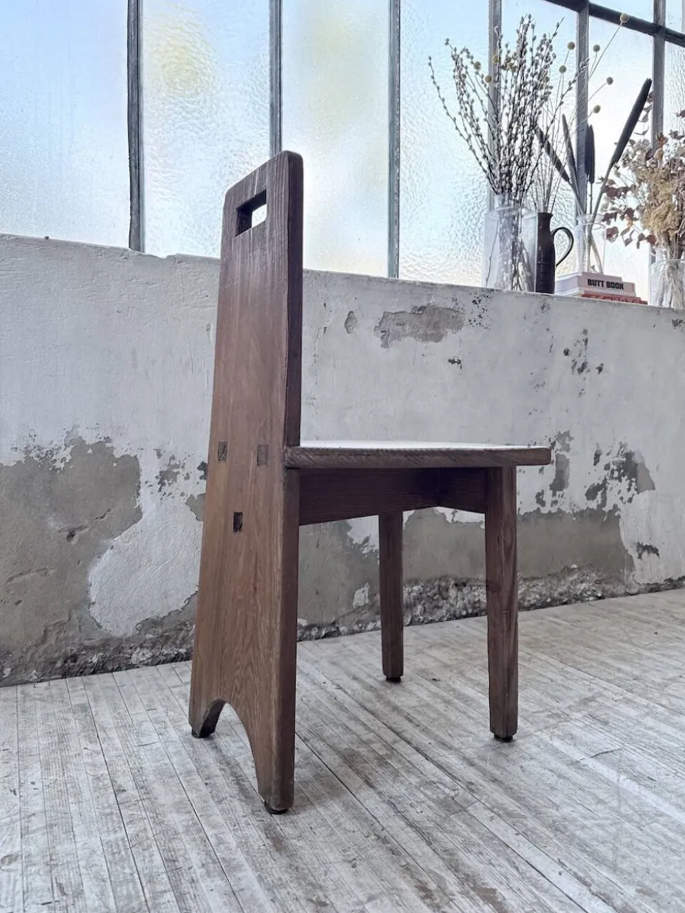 Ensemble chaise bureau brutaliste 1950