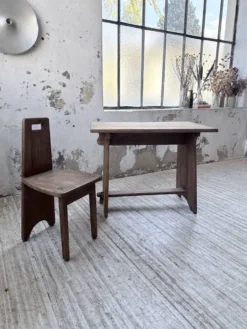 Ensemble chaise bureau brutaliste 1950