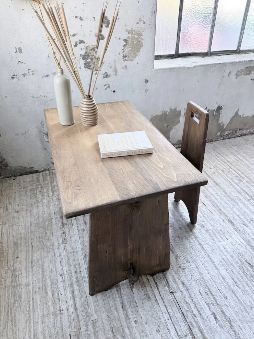 Ensemble chaise bureau brutaliste 1950